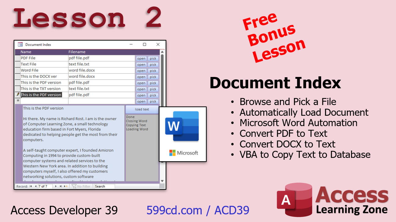 Microsoft Access Developer 39 - Computer Learning Zone