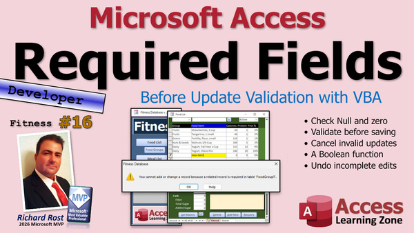 Building a Fitness Database in Microsoft Access, Part 16