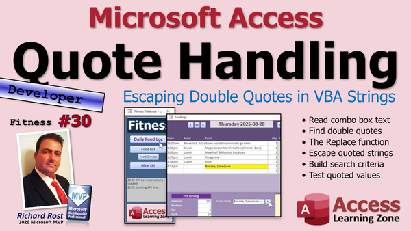 Building a Fitness Database in Microsoft Access, Part 30