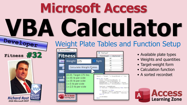 Building a Fitness Database in Microsoft Access, Part 32