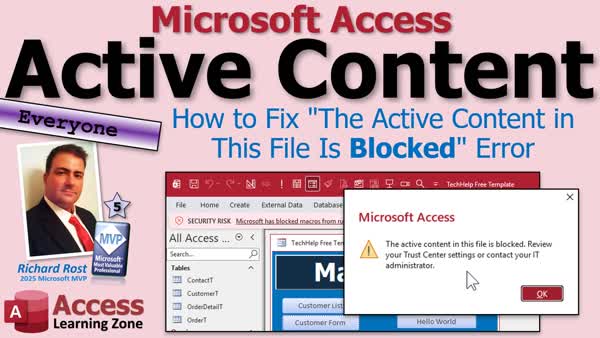 Microsoft Access Fix The Active Content in This File Is Blocked Error