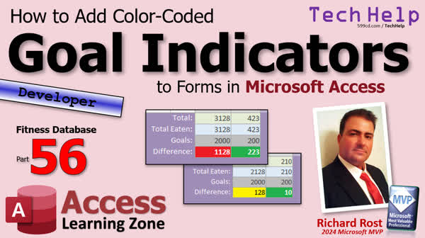 Add Color-Coded Goal Indicators to Forms in Microsoft Access - Fitness #56