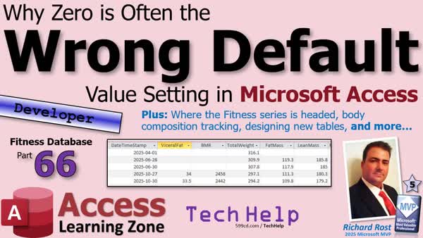 Why Zero is Often the Wrong Default Value Setting in Microsoft Access. Fitness #66