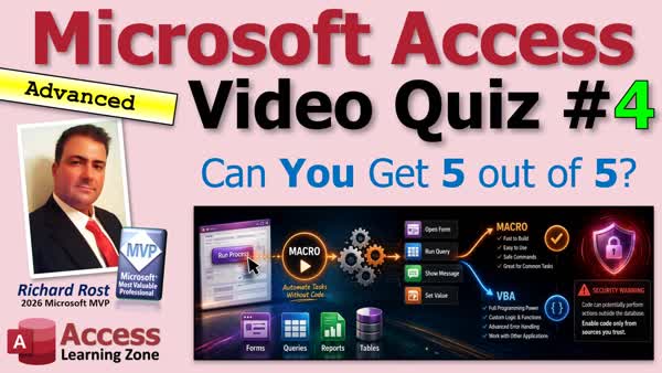 Can You Answer When VBA Is Better Than an Access Macro in Microsoft Access? Video Quiz 4