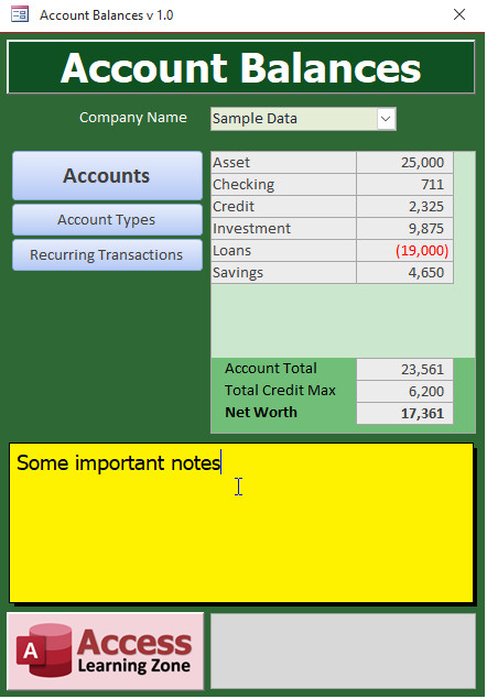 microsoft access accounts payable sample database