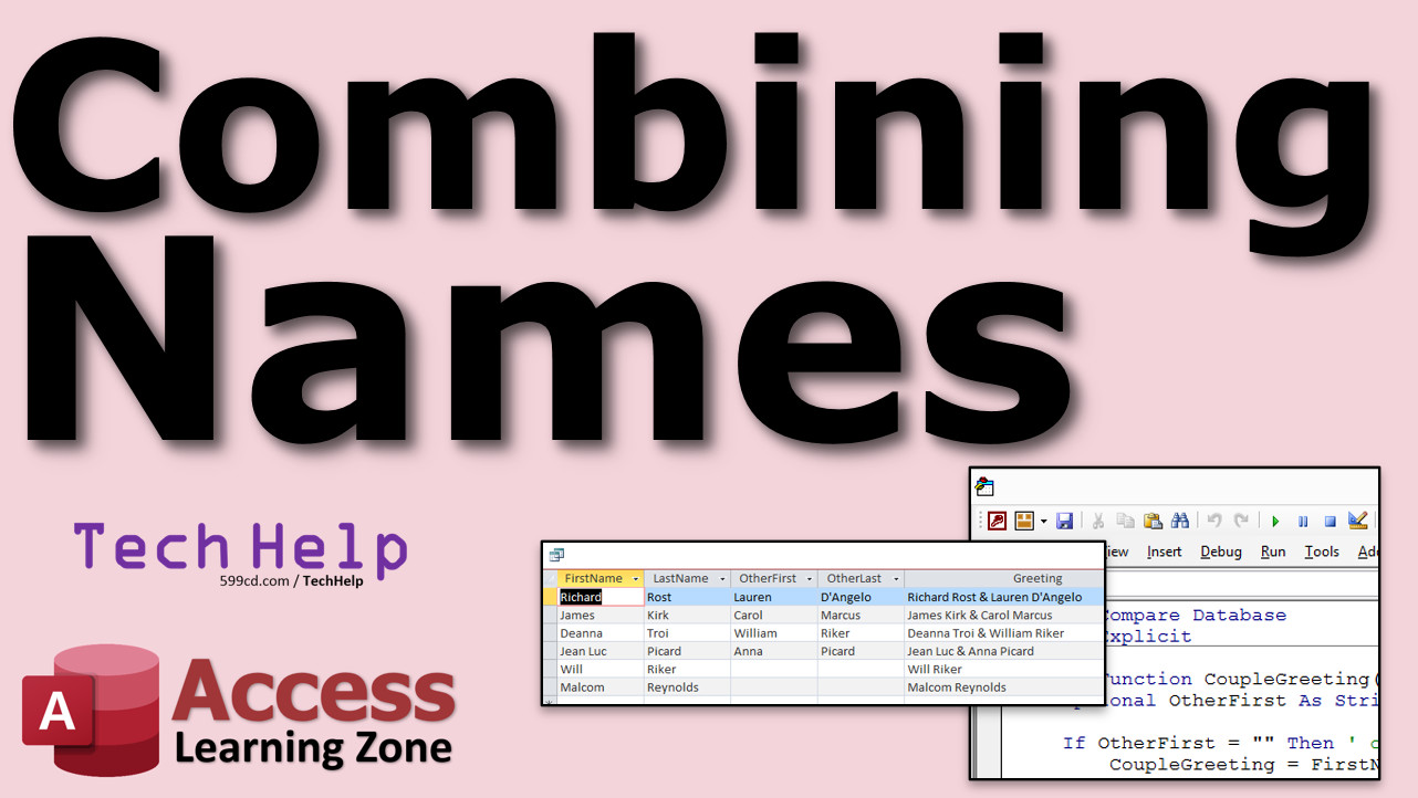 Combining Names In Microsoft Access