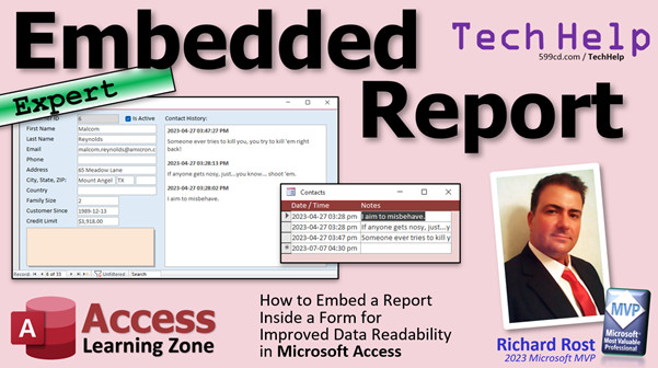 Embedded Report in a Microsoft Access Form