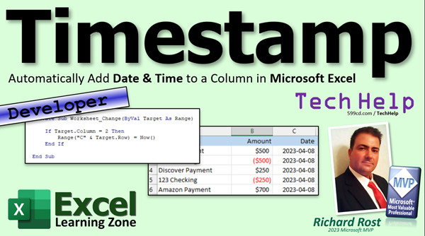 Timestamp Rows with Microsoft Excel VBA
