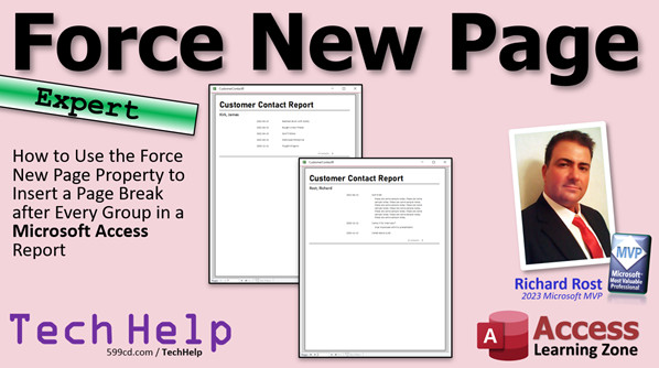 Force New Page in Microsoft Access