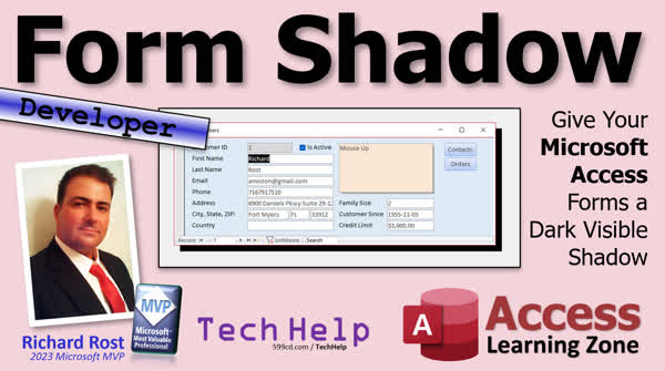Form Shadow in Microsoft Access