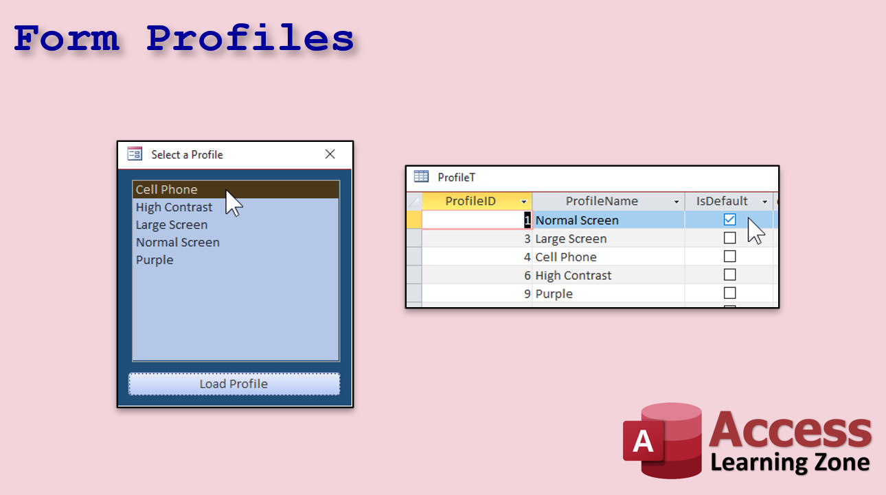 Microsoft Access Form Profile Template Computer Learning Zone