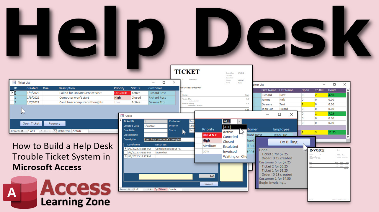 Microsoft Access Help Desk Template