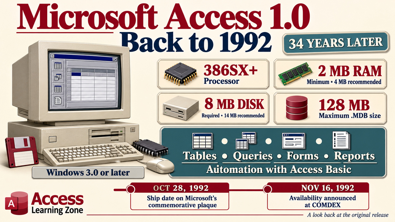 Microsoft Access 1.0: Back to 1992