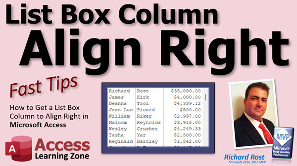 List Box Align Right in Microsoft Access
