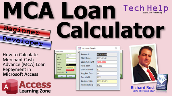 MCA Loan Calculator in Microsoft Access