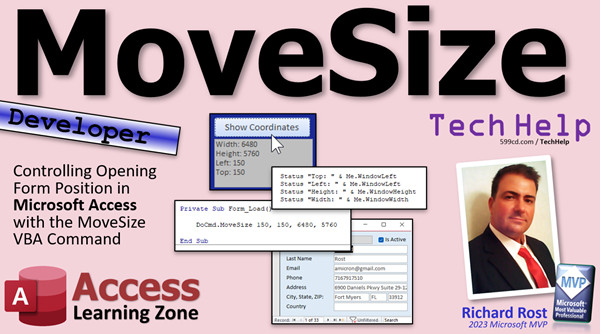 Move & Resize Forms with MoveSize in Microsoft Access VBA