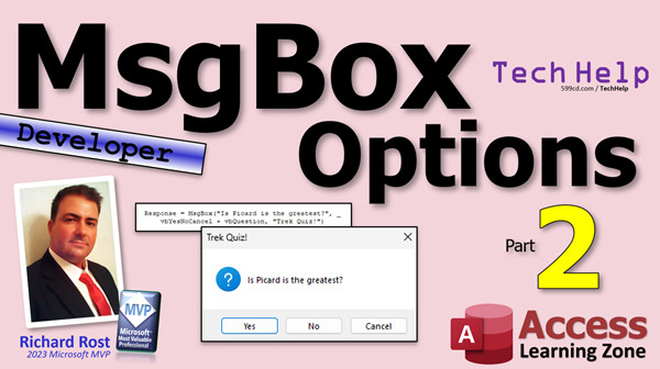 MsgBox Options in Microsoft Access, Part 2