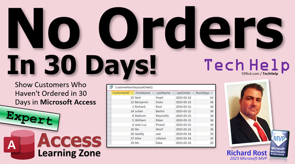 Show Customers With No Orders in 30 Days in Microsoft Access