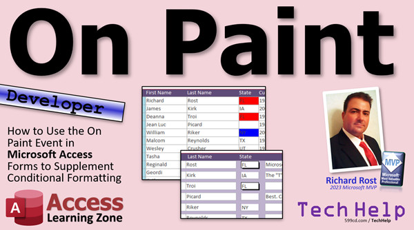 On Paint Event in Microsoft Access