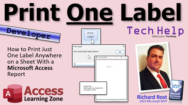 Print One Label in Microsoft Access