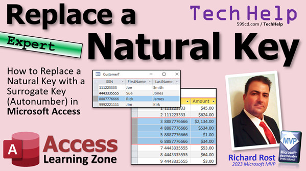 Replace Natural Key in Microsoft Access