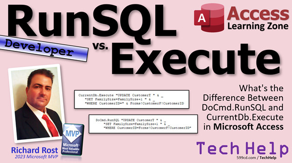 RunSQL v Execute in Microsoft Access