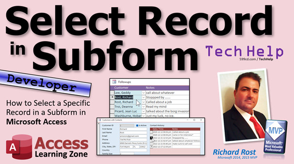 Select Record in Subform in Microsoft Access