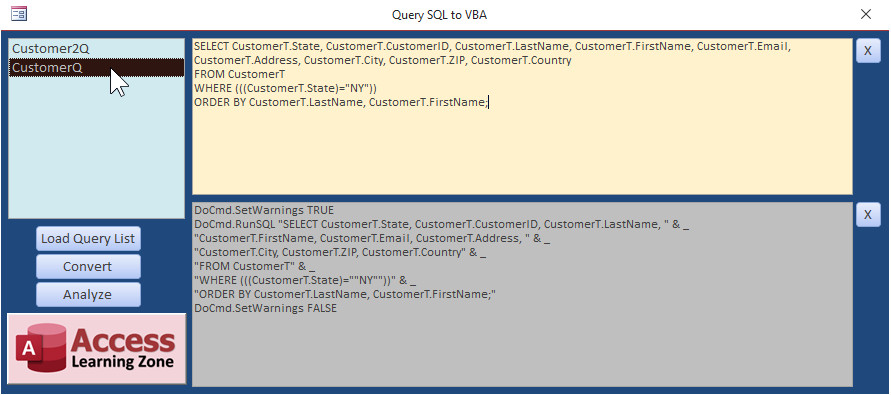 Query SQL to VBA