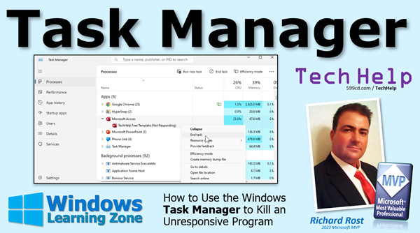 How to Use the Windows Task Manager to Kill an Unresponsive Program