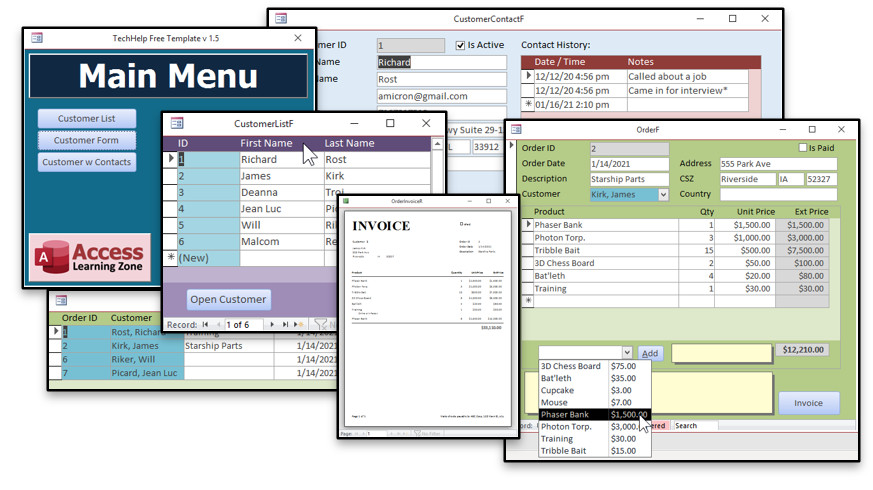 TechHelp Free Templates in Microsoft Access