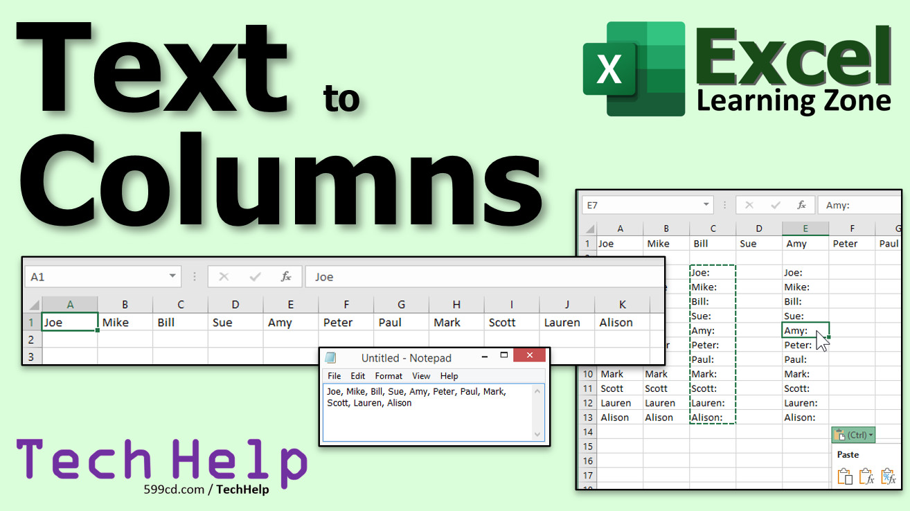 Text To Columns In Microsoft Excel Computer Learning Zone 9799