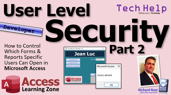 User Level Security in Microsoft Access Part 2