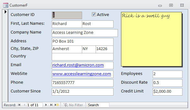 ms access form