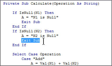 private sub parameters