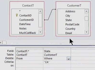 ms access delete query