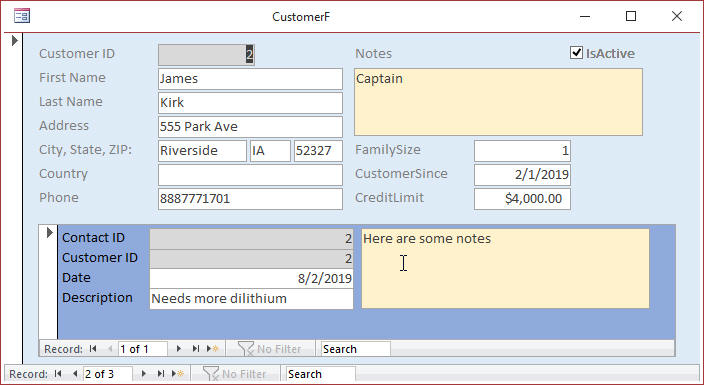 Microsoft Access Contact Management Database Template