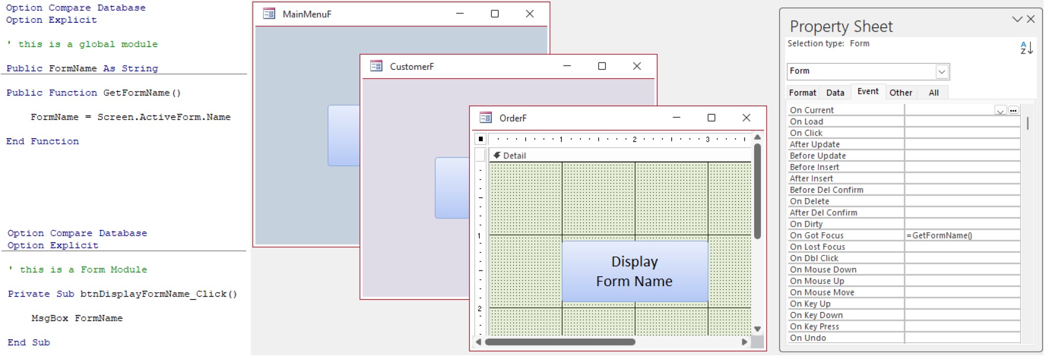 Returning Form names - Microsoft Access Forum - Computer Learning Zone