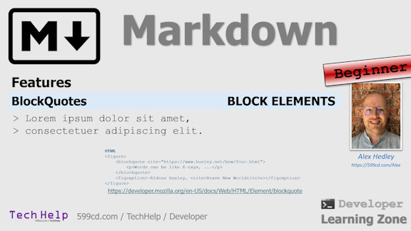 Markdown BlockQuotes