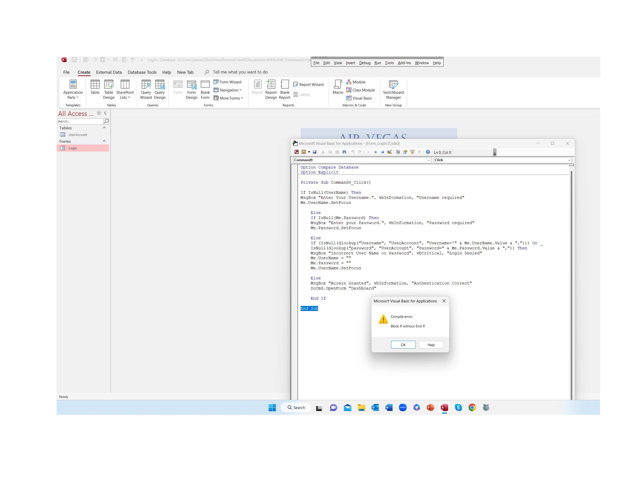 Login Form - Microsoft Access Forum - Computer Learning Zone